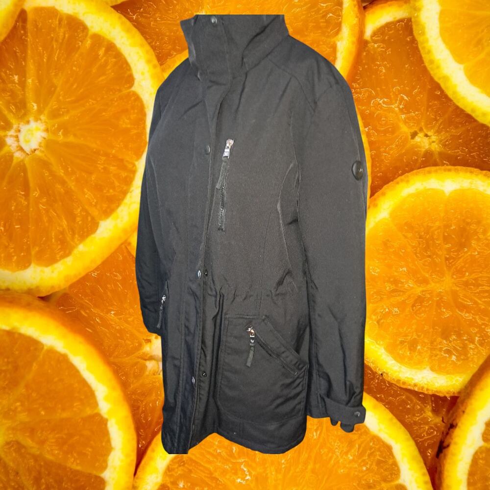 Calvin Klein Women's Black Water Resistant Wind Protection Utility Jacket Size L